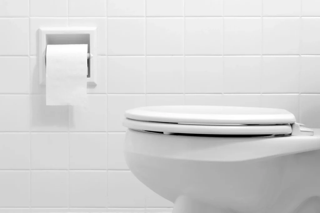 Imagem de uma privada em um banheiro para ilustrar matéria sobre vaso sanitário desentupido