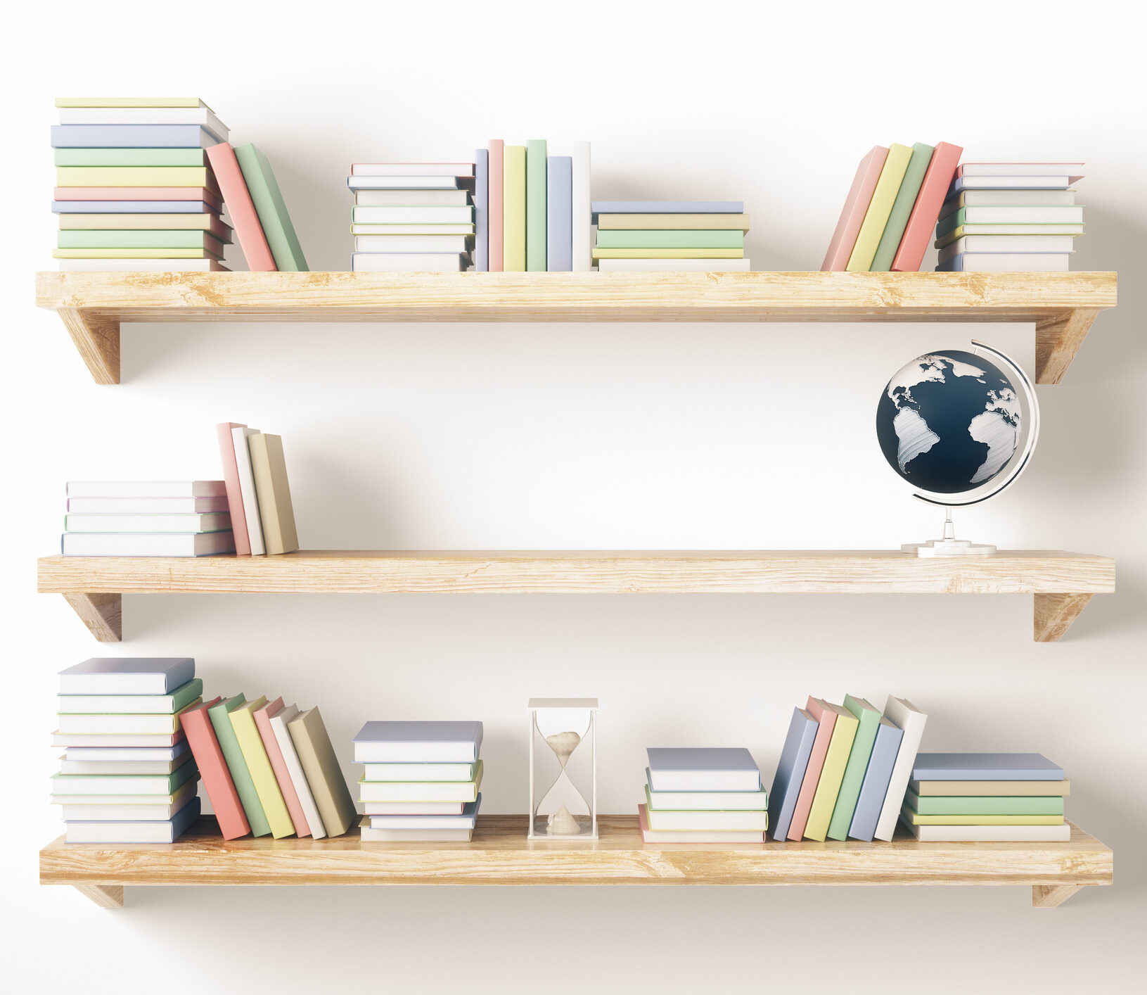 Um dos usos mais clássicos da prateleira suspensa é para colocar livros. Ideal para o cantinho da leitura ou escritório. 
