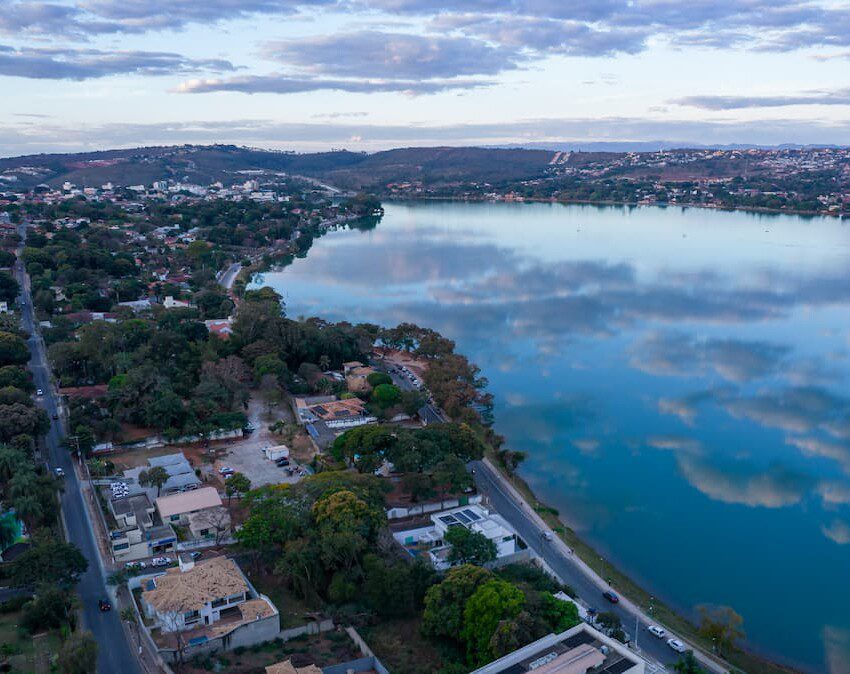 Foto aérea da cidade de Lagoa Santa, em Minas Gerais.