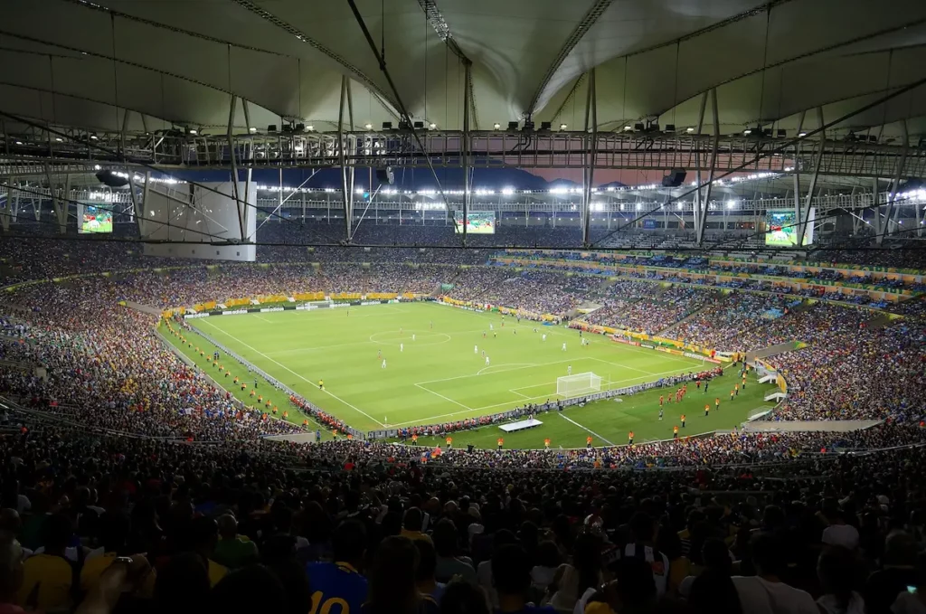 Estádio do Maracanã por dentro. Localizado na Zona Norte do Rio de Janeiro.