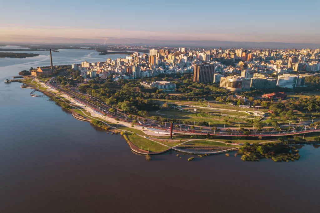 Imagem aérea de Porto Alegre, capital do Rio Grande do Sul