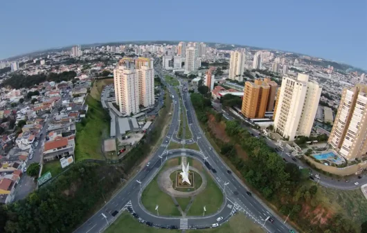 Foto que ilustra matéria sobre o custo de vida em Jundiaí mostra uma vista panorâmica aérea da cidade (Foto: Prefeitura Municipal de Jundiaí)