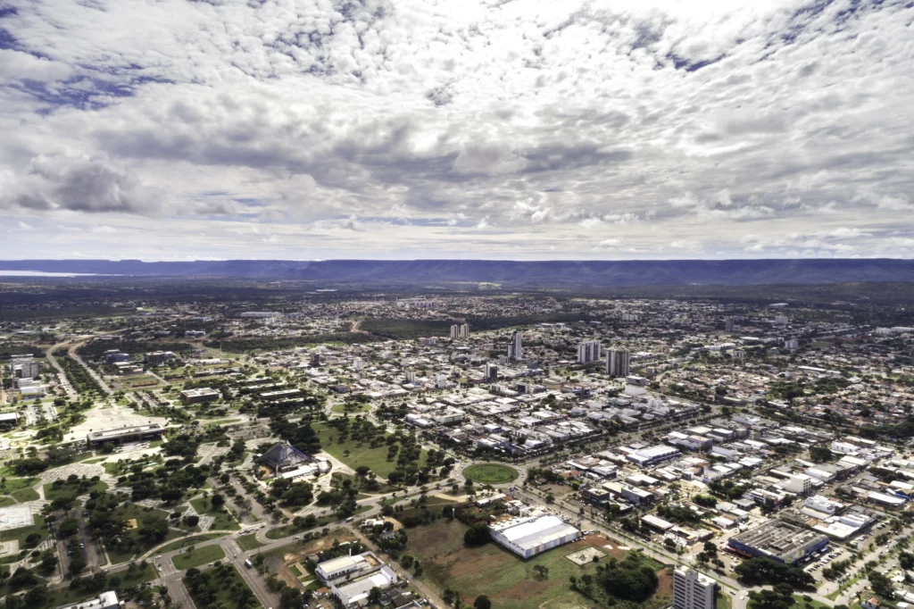 Imagem da vista aérea de Palmas, capital do Tocantins